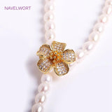 18K Plated Pearl Clasps Fasteners, Brass Metal Petal Pearl Clasps