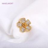 18K Plated Pearl Clasps Fasteners, Brass Metal Petal Pearl Clasps
