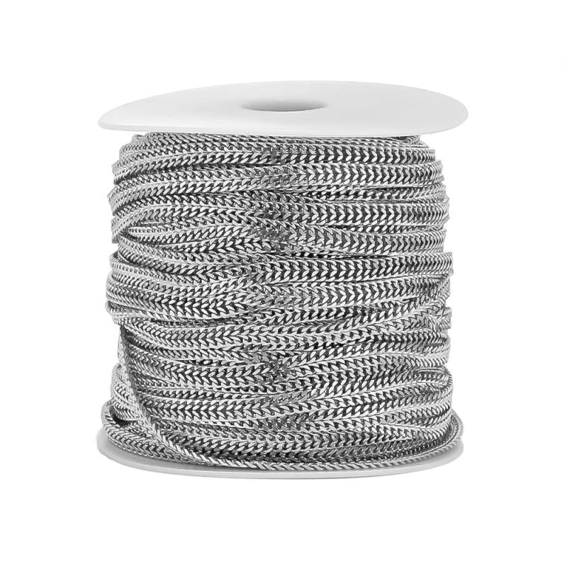 1m Stainless Steel 5mm Flat Chain Double Layer Necklaces Bracelets