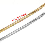 1m Stainless Steel 5mm Flat Chain Double Layer Necklaces Bracelets