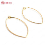 20PCS 38x19MM 24K Brass Oval Earrings Hooks DIY Jewelry Findings