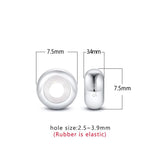 2pcs Silicone Smooth Spacer Stopper Beads for Bracelet DIY Jewelry Making