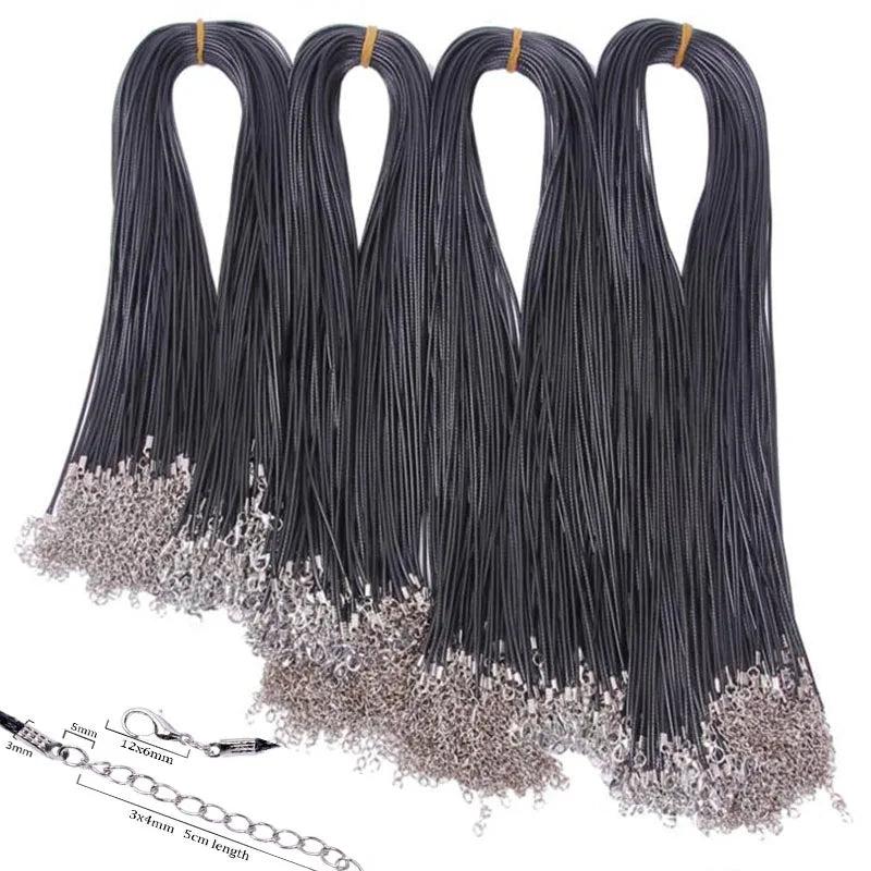 20PCS PU Leather Cord Wax Rope Chain Necklace 55 60cm DIY Pendant Jewelry Making