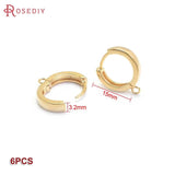 24K Brass Round Oval Square Hexagon Hoop Earrings DIY Jewelry Findings