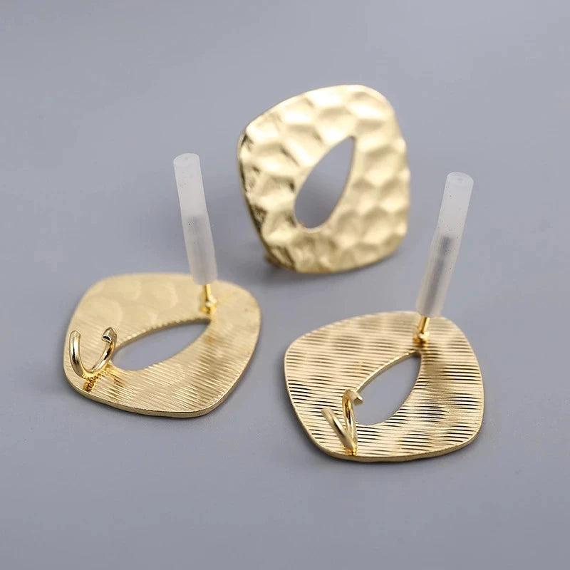 10pcs Stainless Steel Geometric Stud Earring Bases for DIY Jewelry Making