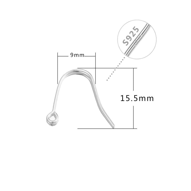 10pcs 925 Sterling Silver Earrings Hooks for DIY Jewelry Making