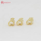 20PCS 3x8MM 3x10MM 24K Brass End Crimps DIY Jewelry Findings