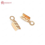 20PCS 3x8MM 3x10MM 24K Brass End Crimps DIY Jewelry Findings