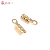 20PCS 3x8MM 3x10MM 24K Brass End Crimps DIY Jewelry Findings