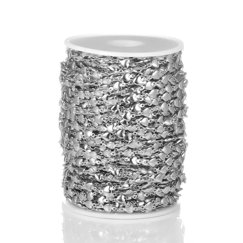 1 Meter Stainless Steel Heart Chains DIY Necklace Bracelets Jewelry Making