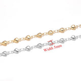 1 Meter Stainless Steel Heart Chains DIY Necklace Bracelets Jewelry Making