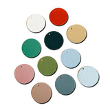 Multicolor Round Shape Eardrop Metal Pendant 10pcs