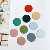 Multicolor Round Shape Eardrop Metal Pendant 10pcs