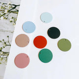Multicolor Round Shape Eardrop Metal Pendant 10pcs