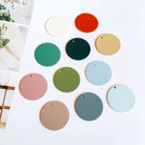 Multicolor Round Shape Eardrop Metal Pendant 10pcs