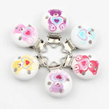 5pcs Baby Pacifier Clip Metal Wooden Multiple Pattern Child Molar Chain Holder