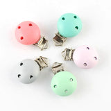 5pcs Baby Pacifier Clip Metal Wooden Multiple Pattern Child Molar Chain Holder