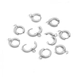 10pcs Stainless Steel Earring Hooks with Loop Round Ear Post DIY Jewelry