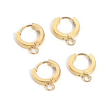 10pcs Stainless Steel Earring Hooks with Loop Round Ear Post DIY Jewelry