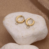 10pcs Stainless Steel Earring Hooks with Loop Round Ear Post DIY Jewelry