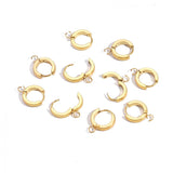10pcs Stainless Steel Earring Hooks with Loop Round Ear Post DIY Jewelry