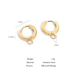 10pcs Stainless Steel Earring Hooks with Loop Round Ear Post DIY Jewelry