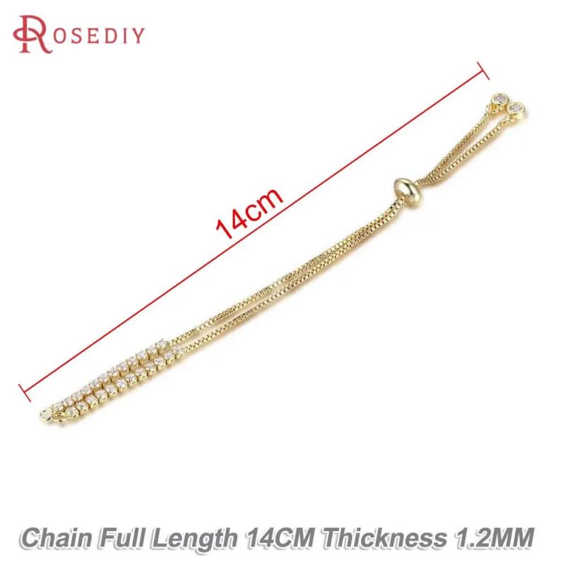 13.5CM Brass Chain Bracelet with Rubber Station Beads