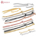 13.5CM Brass Chain Bracelet with Rubber Station Beads