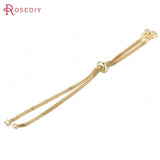 13.5CM Brass Chain Bracelet with Rubber Station Beads