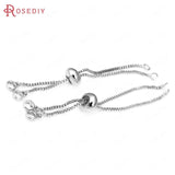 13.5CM Brass Chain Bracelet with Rubber Station Beads
