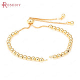13.5CM Brass Chain Bracelet with Rubber Station Beads