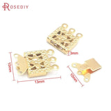 24K Brass Round Flower 1 Line Necklaces Connect Clasps Jewelry Making Supplies