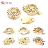 24K Brass Round Flower 1 Line Necklaces Connect Clasps Jewelry Making Supplies