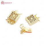24K Brass Round Flower 1 Line Necklaces Connect Clasps Jewelry Making Supplies