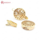 24K Brass Round Flower 1 Line Necklaces Connect Clasps Jewelry Making Supplies