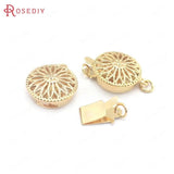 24K Brass Round Flower 1 Line Necklaces Connect Clasps Jewelry Making Supplies