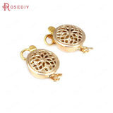 24K Brass Round Flower 1 Line Necklaces Connect Clasps Jewelry Making Supplies