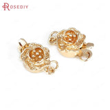 24K Brass Round Flower 1 Line Necklaces Connect Clasps Jewelry Making Supplies