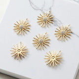 2PCS 14k Plated Sun Pendant with Zircon Earring DIY Kit