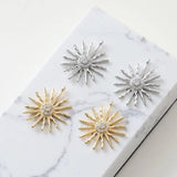 2PCS 14k Plated Sun Pendant with Zircon Earring DIY Kit