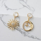 2PCS 14k Plated Sun Pendant with Zircon Earring DIY Kit