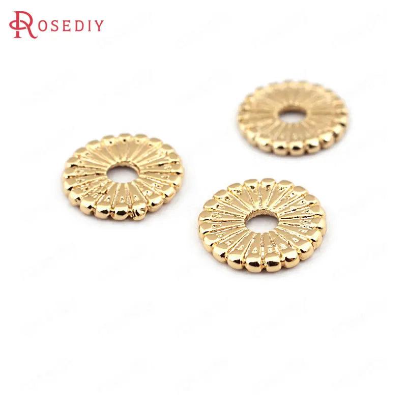 20PCS 9.5MM 24K Brass Spacer Beads High Diy Jewelry Findings Accessories