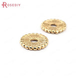 20PCS 9.5MM 24K Brass Spacer Beads High Diy Jewelry Findings Accessories