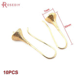 24K Brass Half Hole Beads for DIY Earrings Hooks