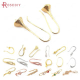 24K Brass Half Hole Beads for DIY Earrings Hooks