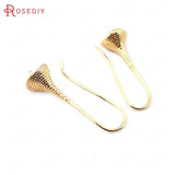 24K Brass Half Hole Beads for DIY Earrings Hooks