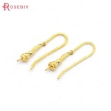 24K Brass Half Hole Beads for DIY Earrings Hooks