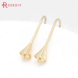 24K Brass Half Hole Beads for DIY Earrings Hooks