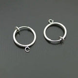 20PCS Brass Round Spring Earrings Clips for No Earrings Hole