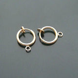 20PCS Brass Round Spring Earrings Clips for No Earrings Hole